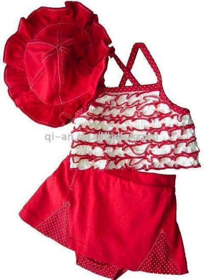 Girl `s Tank Top und Rock mit Inside Panty und Mütze (Girl `s Tank Top und Rock mit Inside Panty und Mütze)