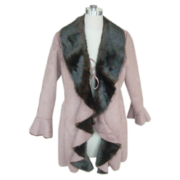 Ladies` 100% Polyester Knitted Coat (Дамские 100% полиэстер, трикотажные Герб)