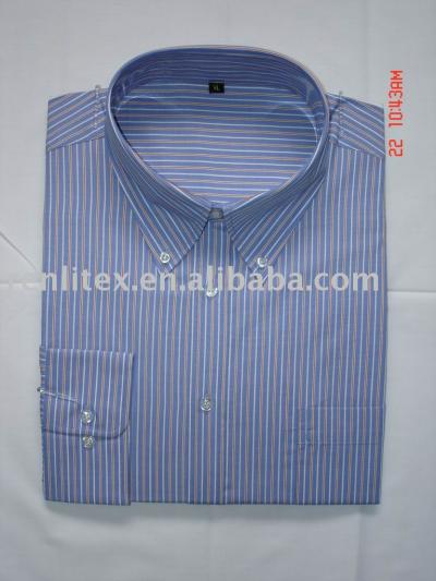 100% cotton high density yarn dyed men`s shirts, garment washed