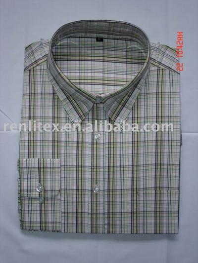 100% cotton yarn dyed men`s shirts