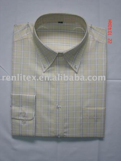 100% cotton yarn dyed men`s shirts