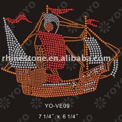 boat rhinestone motif for T-Shirt and Garment (Boot Strass Motiv für T-Shirt und Unterwäsche)