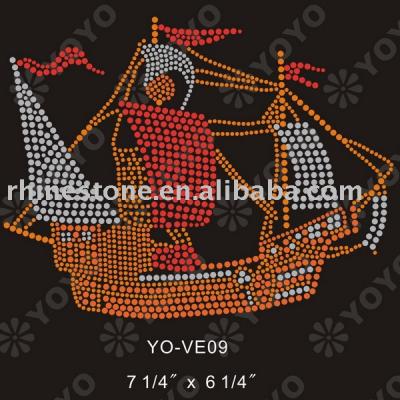 boat rhinestone motif for T-Shirt and Garment (Лодка Rhinestone мотивом для футболки и одежда)