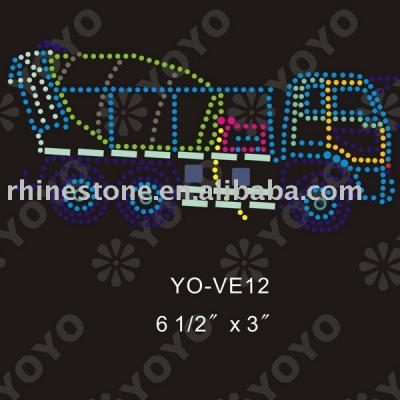 Truck rhinestone motif for T-Shirt and Garment