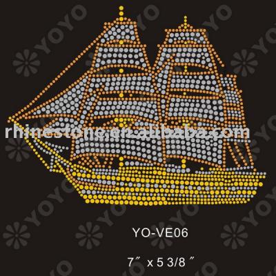 boat rhinestone motif for T-Shirt and Garment (Boot Strass Motiv für T-Shirt und Unterwäsche)
