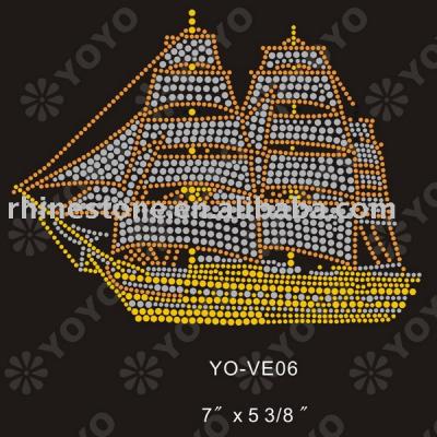 boat rhinestone motif for T-Shirt and Garment (Лодка Rhinestone мотивом для футболки и одежда)