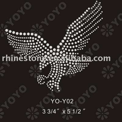 eagle rhinestone motif for T-Shirt and Garment (Мотив орла Rhinestone на футболке и одежда)