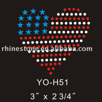 valentine love rhinestone motif for T-Shirt and Garment