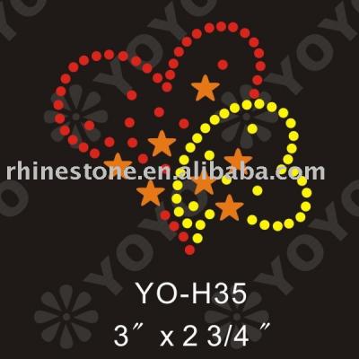 valentine love rhinestone motif for T-Shirt and Garment