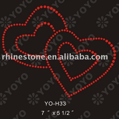 valentine love rhinestone motif for T-Shirt and Garment