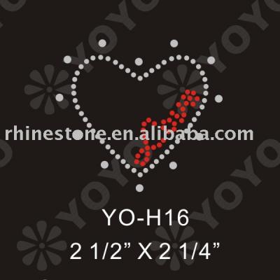 valentine rhinestone motif for T-Shirt and Garment