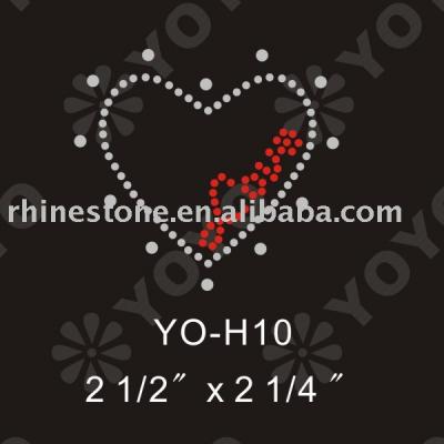 valentine rhinestone motif for T-Shirt and Garment