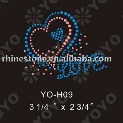 Hot Fix Love and Heart Rhinestone (Hot Fix Liebe und Herz Strass)