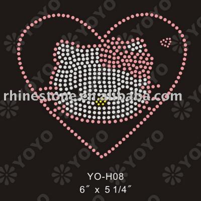 Iron on love and heart motif rhinestone (Iron über Liebe und Herz-Motiv Strass)