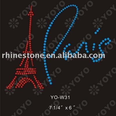 Heat transfer Letters rhinestone motif for T-Shirt and Garment