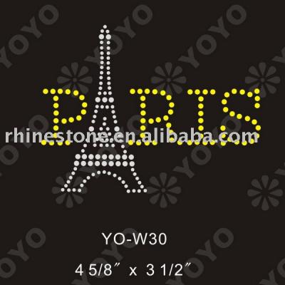 Heat transfer Letters rhinestone motif for T-Shirt and Garment