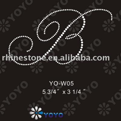 Heat transfer Letters rhinestone motif for T-Shirt and Garment