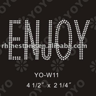 Heat transfer Letters rhinestone motif for T-Shirt and Garment