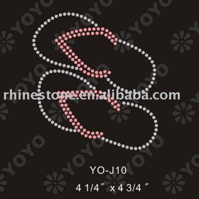 Heat transfer slipper rhinestone motif for T-Shirt and Garment (Wärmeübertragung Pantoffel Strass Motiv für T-Shirt und Unterwäsche)