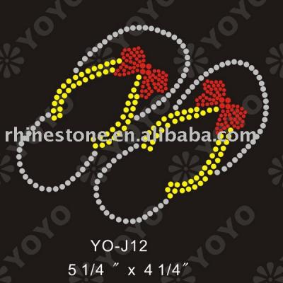 Heat transfer slipper rhinestone motif for T-Shirt and Garment (Wärmeübertragung Pantoffel Strass Motiv für T-Shirt und Unterwäsche)