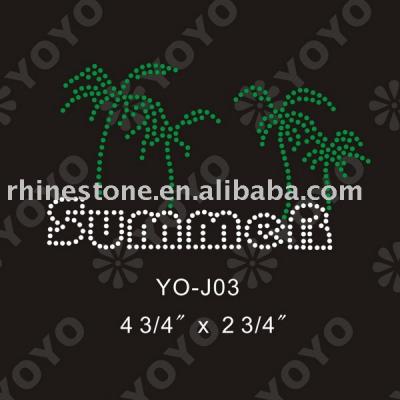 Heat transfer Summer rhinestone motif for T-Shirt and Garment (Wärmeübertragung Sommer Strass Motiv für T-Shirt und Unterwäsche)