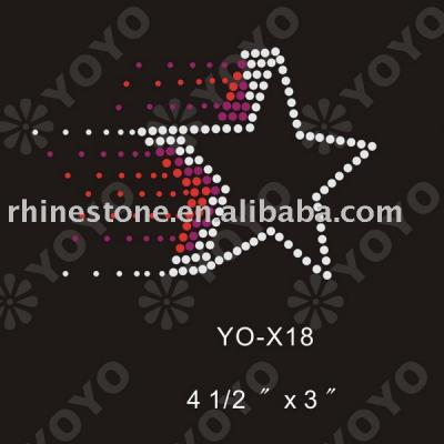 Heat transfer Star rhinestone motif for T-Shirt and Garment (Wärmeübertragung Star Strass Motiv für T-Shirt und Unterwäsche)