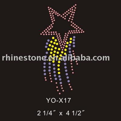 Heat transfer Star rhinestone motif for T-Shirt and Garment (Wärmeübertragung Star Strass Motiv für T-Shirt und Unterwäsche)