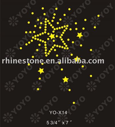 Heat transfer Star rhinestone motif for T-Shirt and Garment (Wärmeübertragung Star Strass Motiv für T-Shirt und Unterwäsche)