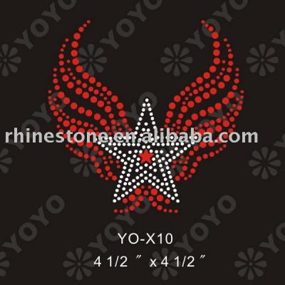 Heat transfer Star rhinestone motif for T-Shirt and Garment (Wärmeübertragung Star Strass Motiv für T-Shirt und Unterwäsche)