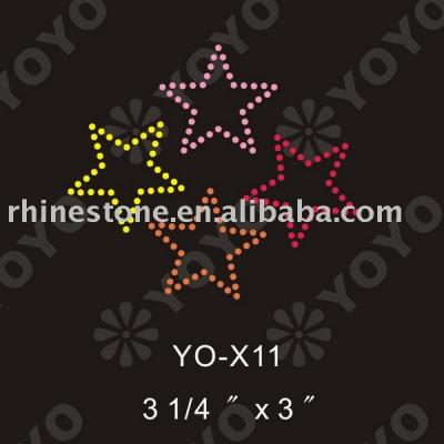 Heat transfer Star rhinestone motif for T-Shirt and Garment (Wärmeübertragung Star Strass Motiv für T-Shirt und Unterwäsche)