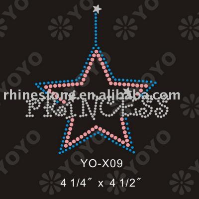 Heat transfer Star rhinestone motif for T-Shirt and Garment (Wärmeübertragung Star Strass Motiv für T-Shirt und Unterwäsche)
