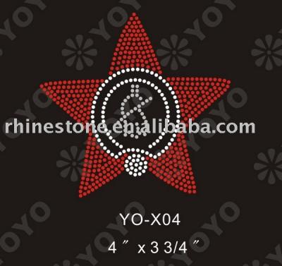 Heat transfer Star rhinestone motif for T-Shirt and Garment (Wärmeübertragung Star Strass Motiv für T-Shirt und Unterwäsche)