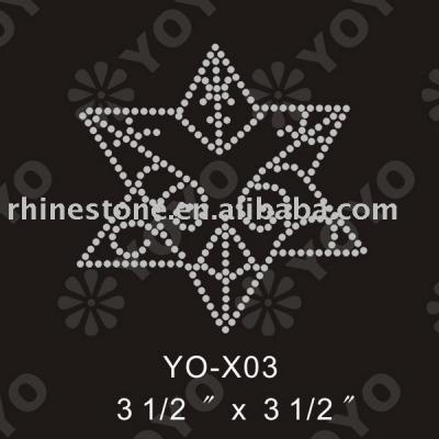 Heat transfer Star rhinestone motif for T-Shirt and Garment (Wärmeübertragung Star Strass Motiv für T-Shirt und Unterwäsche)
