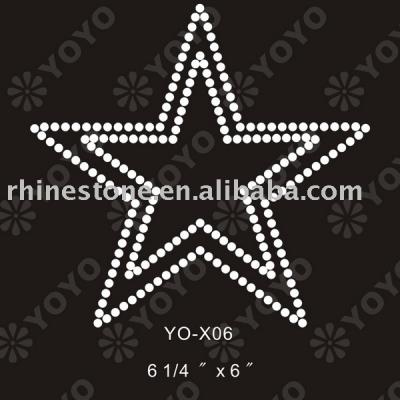 Heat transfer Star rhinestone motif for T-Shirt and Garment (Wärmeübertragung Star Strass Motiv für T-Shirt und Unterwäsche)