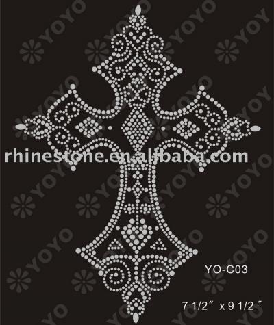 Heat transfer Cross rhinestone motif for T-Shirt and Garment (Wärmeübertragung Cross Strass Motiv für T-Shirt und Unterwäsche)