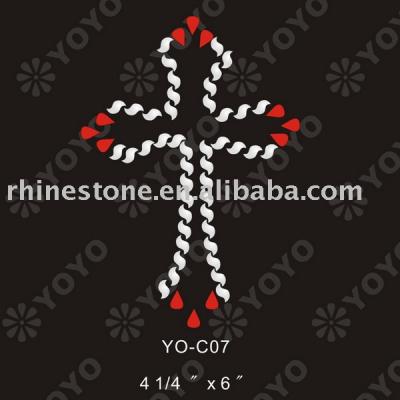 Heat transfer Cross rhinestone motif for T-Shirt and Garment (Wärmeübertragung Cross Strass Motiv für T-Shirt und Unterwäsche)