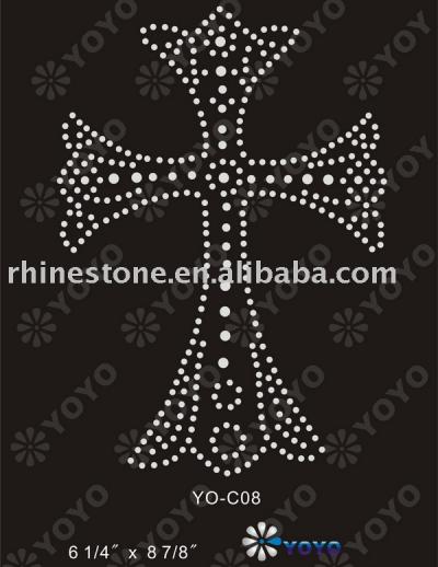 Heat transfer Cross rhinestone motif for T-Shirt and Garment (Wärmeübertragung Cross Strass Motiv für T-Shirt und Unterwäsche)