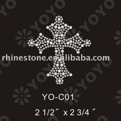 Heat transfer Cross rhinestone motif for T-Shirt and Garment (Wärmeübertragung Cross Strass Motiv für T-Shirt und Unterwäsche)