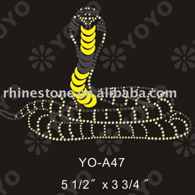 Iron on Snake rhinestone motif for T-Shirt and Garment (Fer sur Snake strass motif pour T-Shirt et vêtements)