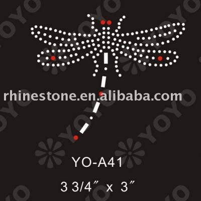 Iron on dragonfly rhinestone motif for T-Shirt and Garment (Iron on Libelle Strass Motiv für T-Shirt und Unterwäsche)