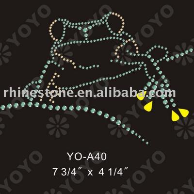 Iron on Frog rhinestone motif for T-Shirt and Garment (Iron on Frog Strass Motiv für T-Shirt und Unterwäsche)