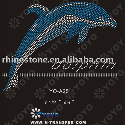Heat transfer dolphin rhinestone motif for Garment (Wärmeübertragung Delphin Strass Motiv für Bekleidungs -)