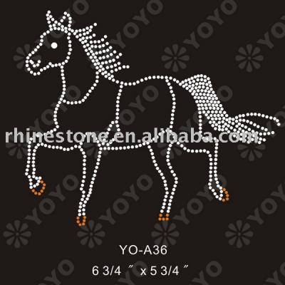 Iron on Horse rhinestone motif for T-Shirt and Garment (Iron Horse auf Strass Motiv für T-Shirt und Unterwäsche)