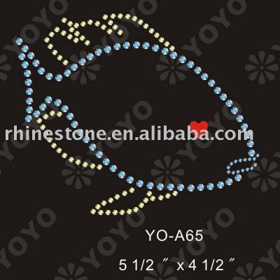 Iron on Fish rhinestone motif for T-Shirt and Garment (Iron on Fish Strass Motiv für T-Shirt und Unterwäsche)