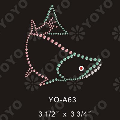 Iron on Fish rhinestone motif for T-Shirt and Garment (Iron on Fish Strass Motiv für T-Shirt und Unterwäsche)