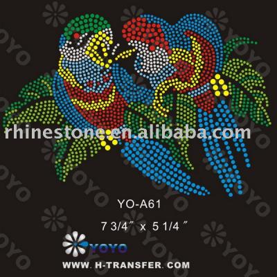 Iron on Bird rhinestone motif for T-Shirt and Garment (Iron on Bird Strass Motiv für T-Shirt und Unterwäsche)