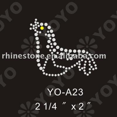 Heat transfer sea dog rhinestone motif for Garment