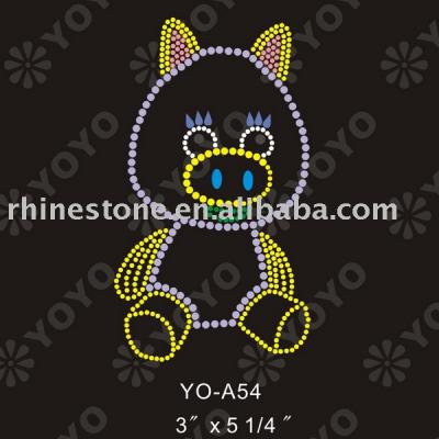Iron on Bear rhinestone motif for T-Shirt and Garment (Iron on Bear Strass Motiv für T-Shirt und Unterwäsche)