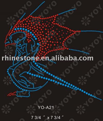 Iron on monster rhinestone motif for T-Shirt and Garment (Iron on Monster Strass Motiv für T-Shirt und Unterwäsche)