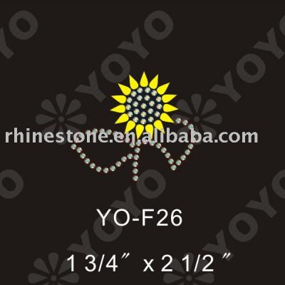 Heat transfer Flower rhinestud motif